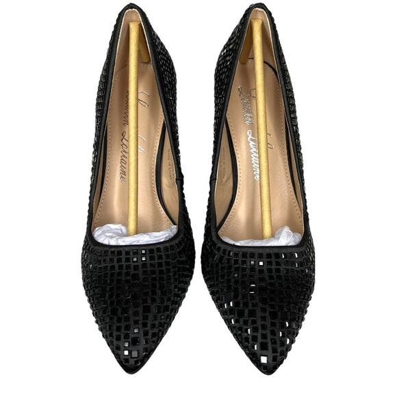 NIB Lauren Lorraine Dazzle Rhinestone Embellished Pointed Toe 4" Heel Pump Sz 8 - Picture 4 of 11